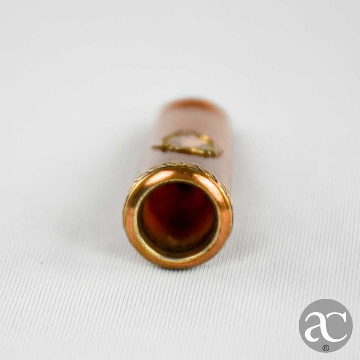 Antiga Boquilha em âmbar e ouro com placa