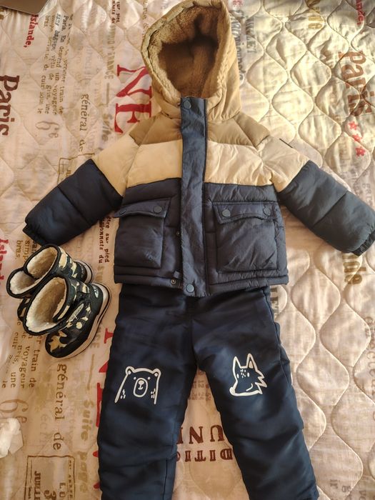 Продам зимовий теплий комбінезон та взуття