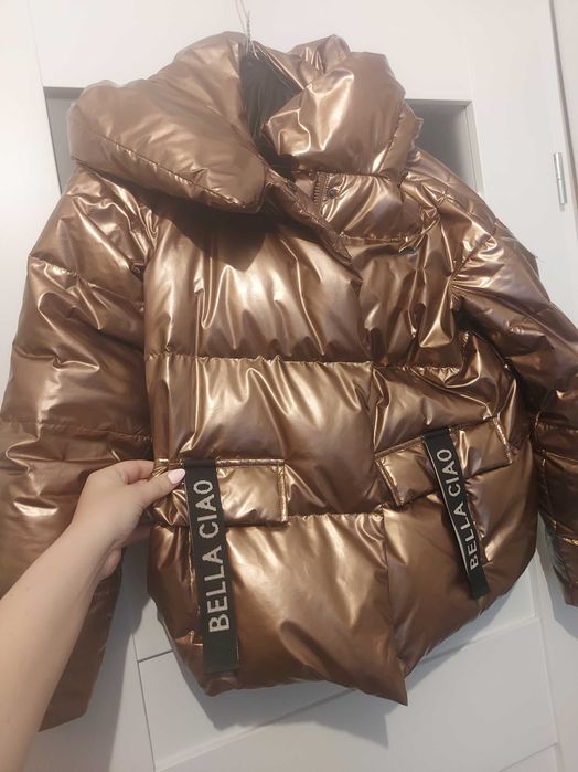 Kurtka puchowa miedziana