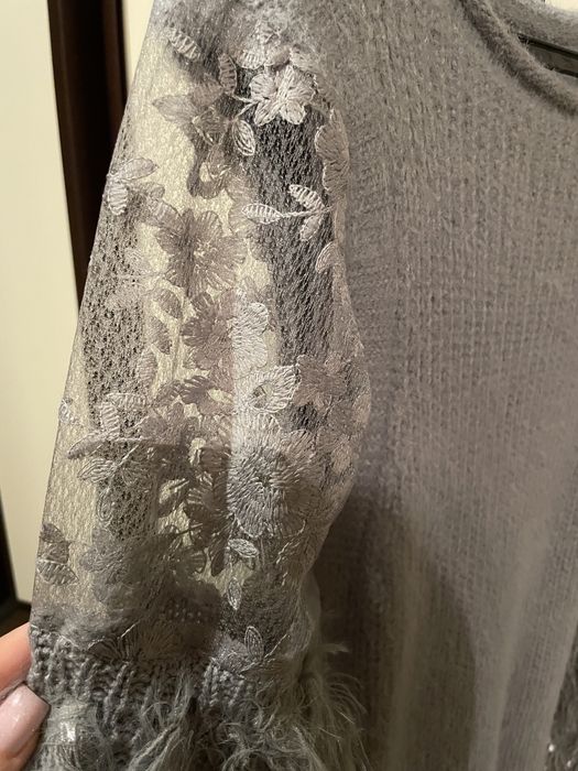 Тепла зимова в’язана сукня