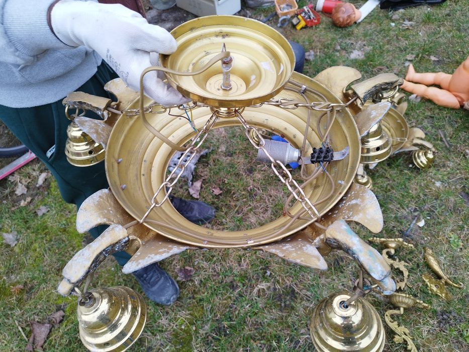 Dwa Żyrandole Z mosiądzu