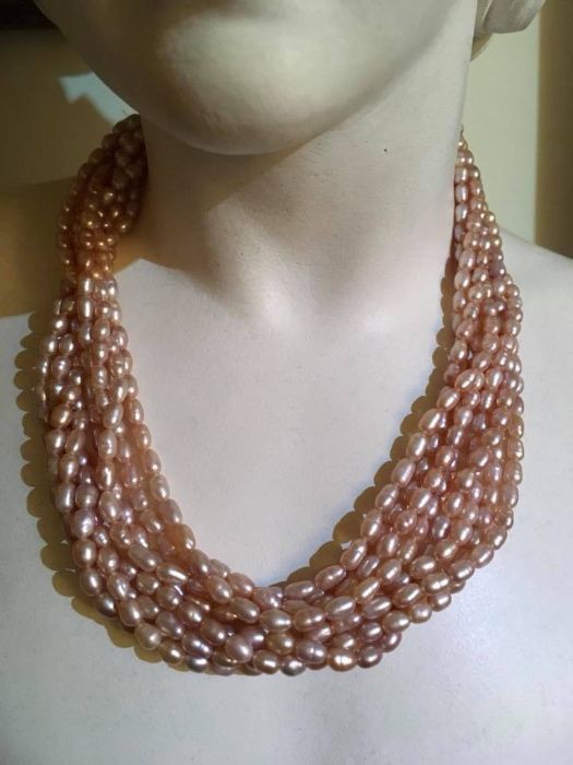 Colar de pérolas barrocas japonesas com fecho em ouro de 14k