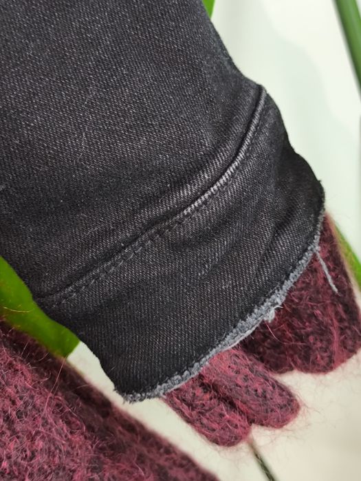 Bershka kurtka jeansowa katana styl vintage czarna bawełna cotton L