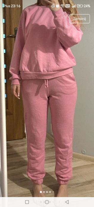 Dres różowy komplet M bawełna