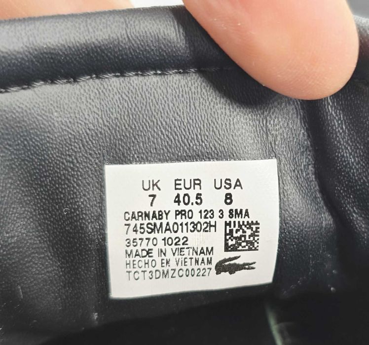 BUTY LACOSTE  Carnaby Leather Black r. 40,5