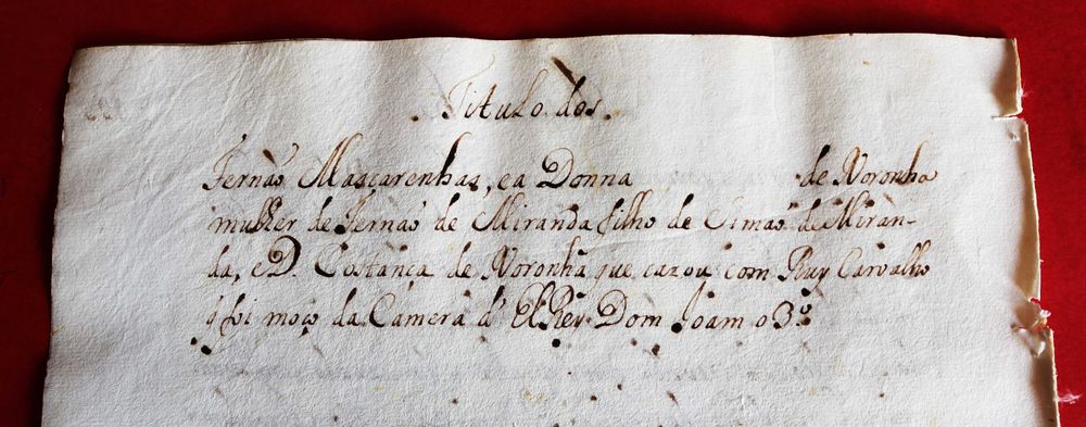 Título dos Mascarenhas S.XV linhagens estudadas por Sisto Tavares