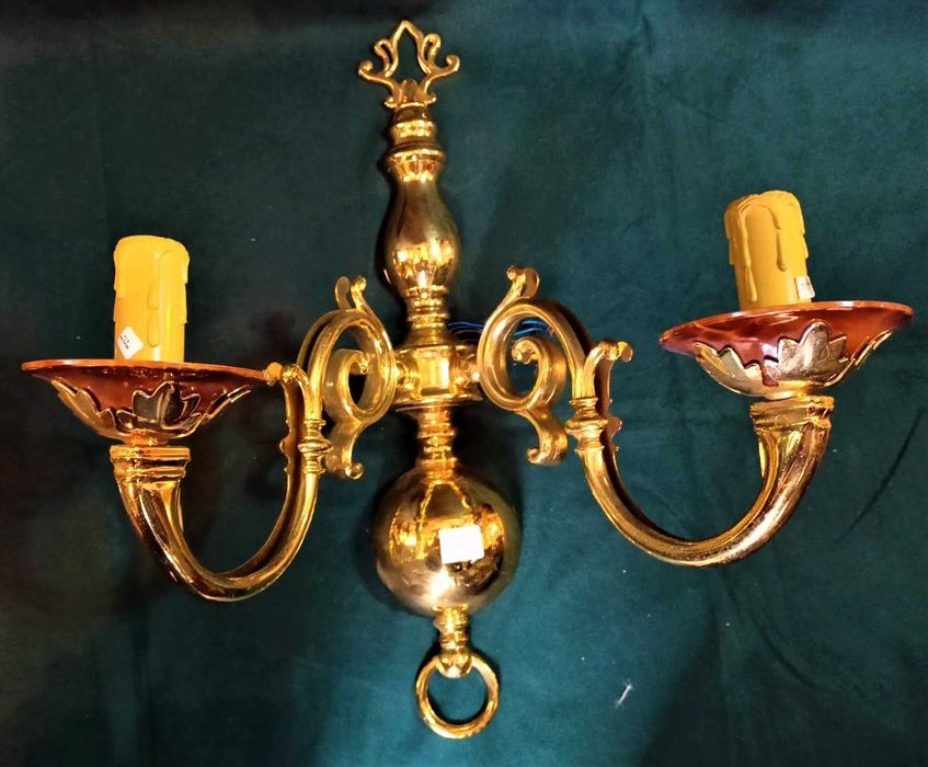 Par Apliques 2 Lâmpadas Metal Dourado