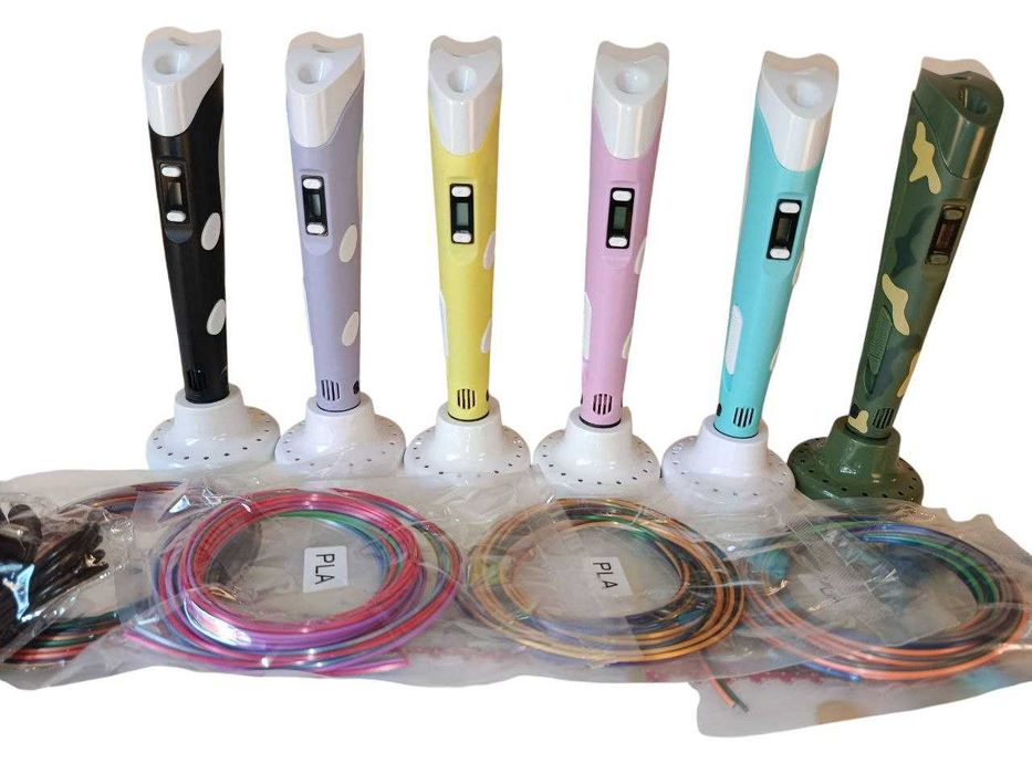 3д ручка 3d Pen 3 (гарантія) пластик PLA ЕКО (світиться) трафарет НОВА