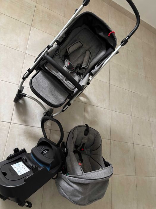 Carrinho + cadeira + isofix bebecar