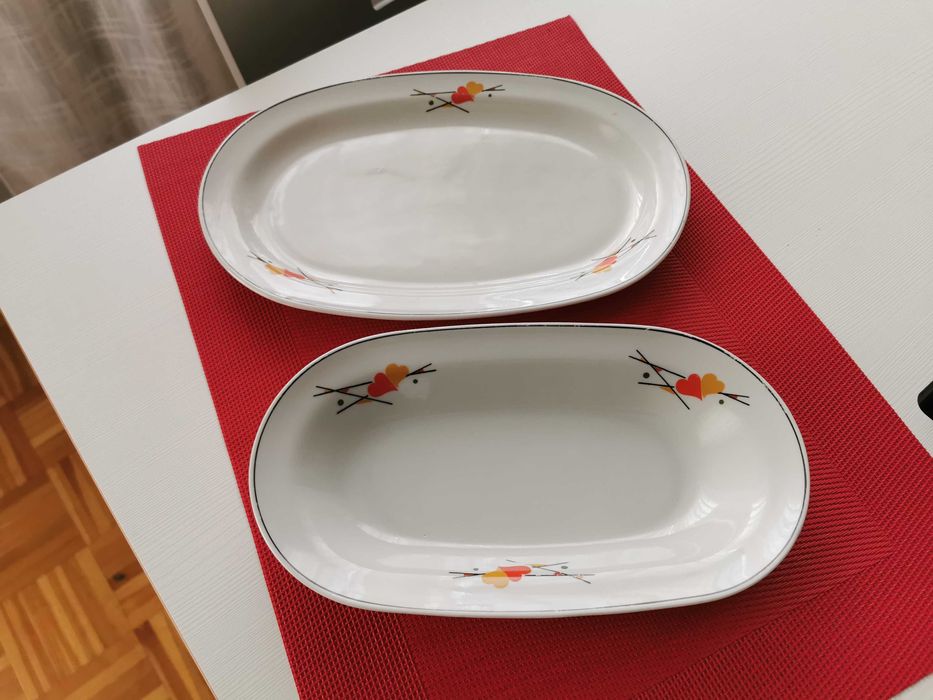Lubiana PRL dwa półmiski porcelana