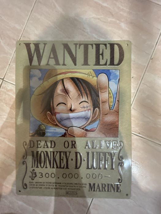 ONE PIECE Placa metálica «Luffy Wanted» (28x38)