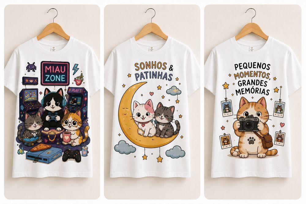 Colecção t-shirt dreamcolour cats , pintura em tecido
