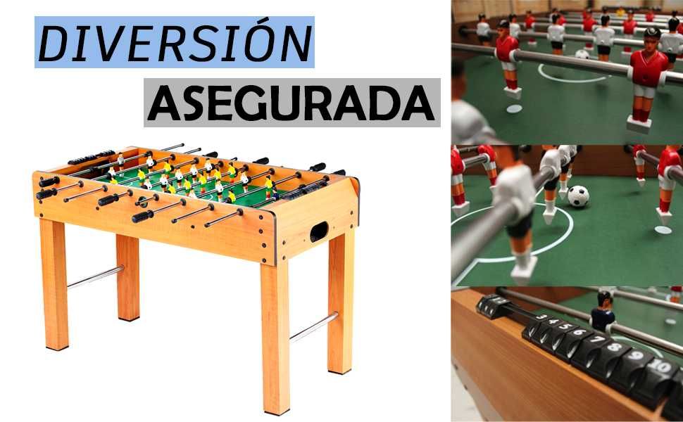 Mesa de matraquilhos em madeira 121 x 61 x 79 cm com duas bolas - NOVO