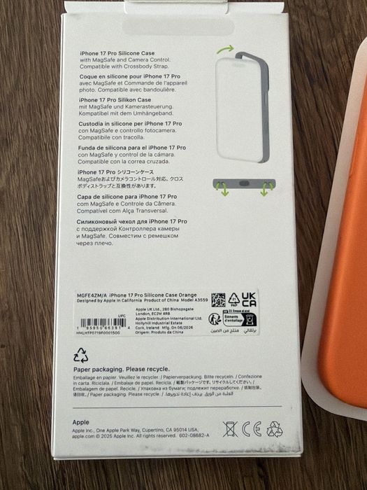 Silicon Case Orange Iphone 17 Pro
