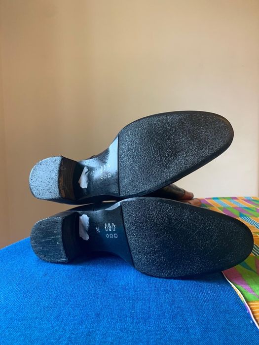 Botas altas pele genuína pretas e castanhas
