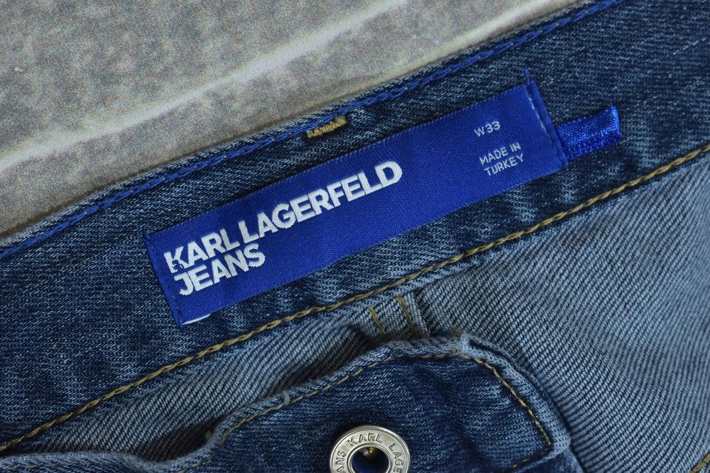 Karl Lagerfeld Granatowe Dżinsy Męskie Straight 33