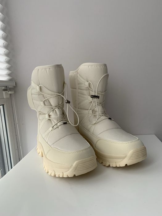 Сапоги білі айворі лижні зимові теплі