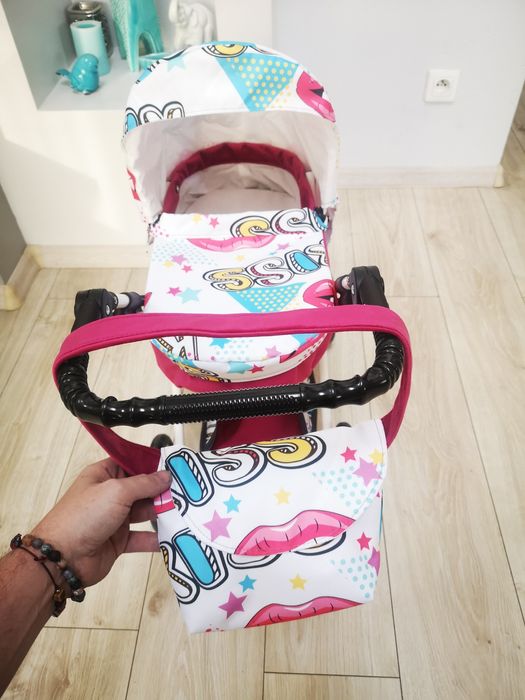 Wózek dla Lalek Dziewczynek Regulowana Rączka