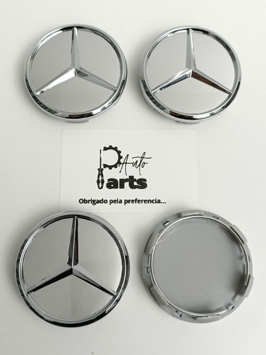 Centros de jante Mercedes 75mm cinzentos