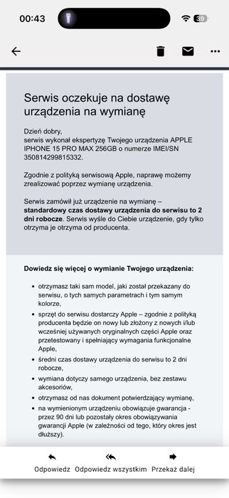 Nowy Iphone 15 Pro Max 256 gb