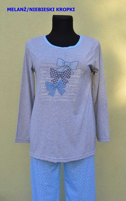 Piżama damska bawełniana dł.rękaw roz. 46 3XL (pon.wyst.)
