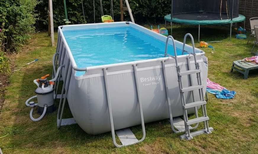 ‼️ДНІПРО‼️ Каркасний басейн Bestway 56457, каркасный бассейн 412 x 201 x 122 см з піщаним насос-фільтром 2006 л/ч та драбиною