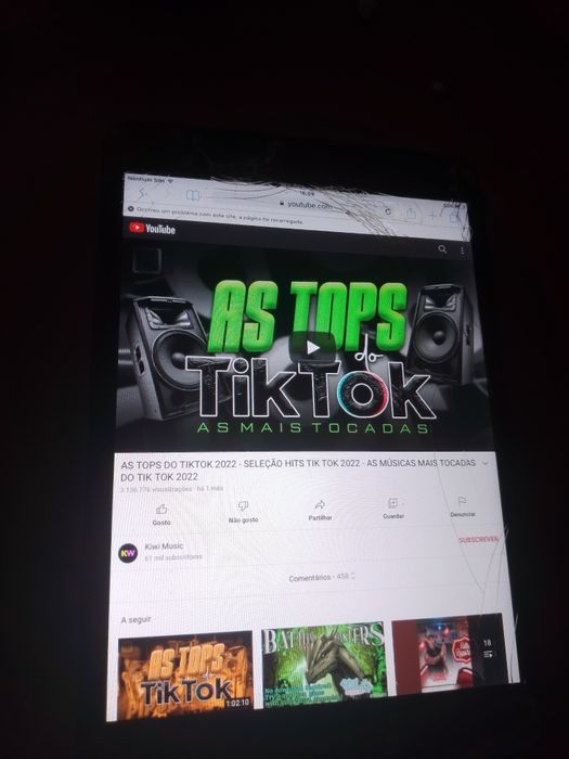 Ipad usado ecrã estalado mas tudo fonciona tá nas fotos