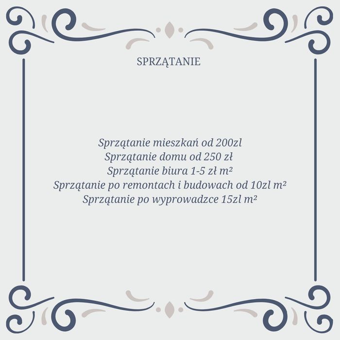 Sprzątanie biura 1-5 zł m²/mieszkania/domu