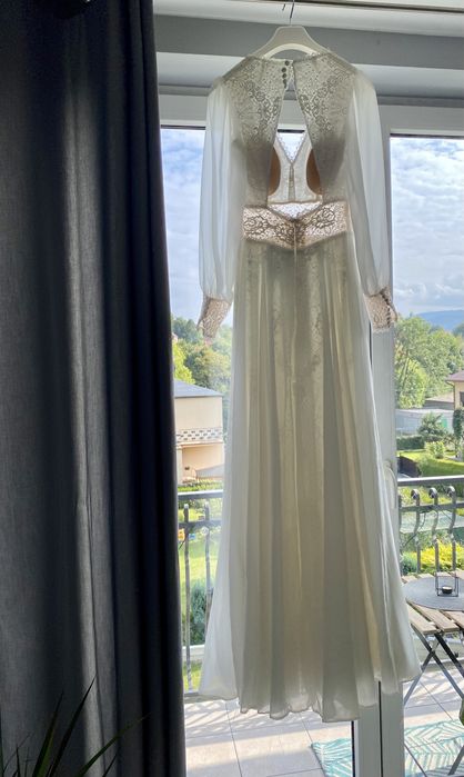 Suknia ślubna boho / romantic / S / 36 / Śmietana
