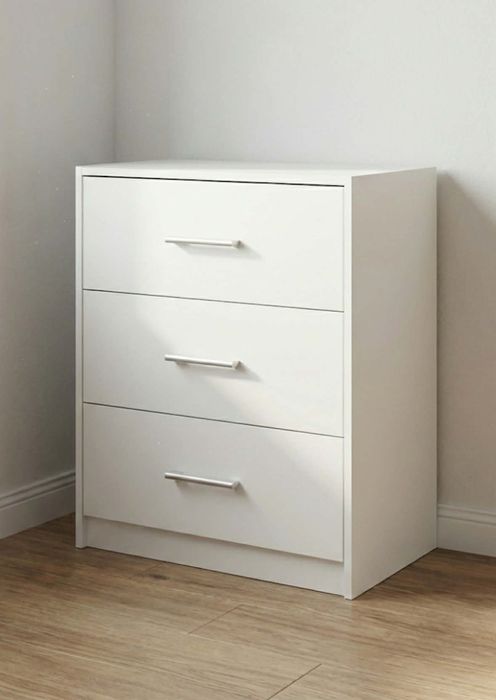 Biała Komoda Skandynawska Loft z Szufladami do Sypialni Pokoju Glamour