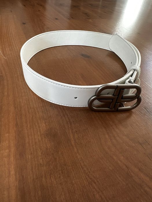 Pasek bialy balenciaga 95 cm