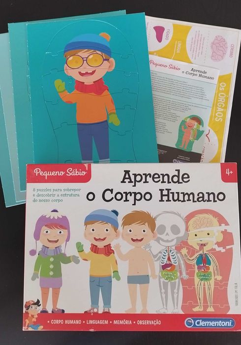 Conjunto Puzzles e Jogos Didáticos para crianças 3 aos 7 anos (9 artigos - bom estado)