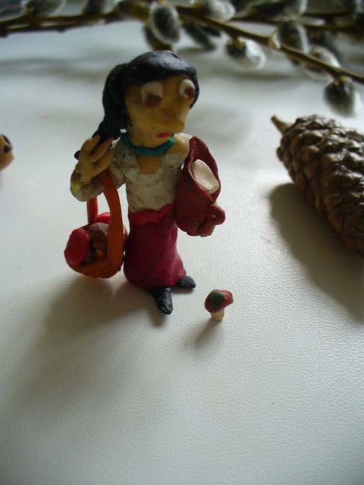 пластилин фигурки букет гном динозавры дама с собачкой