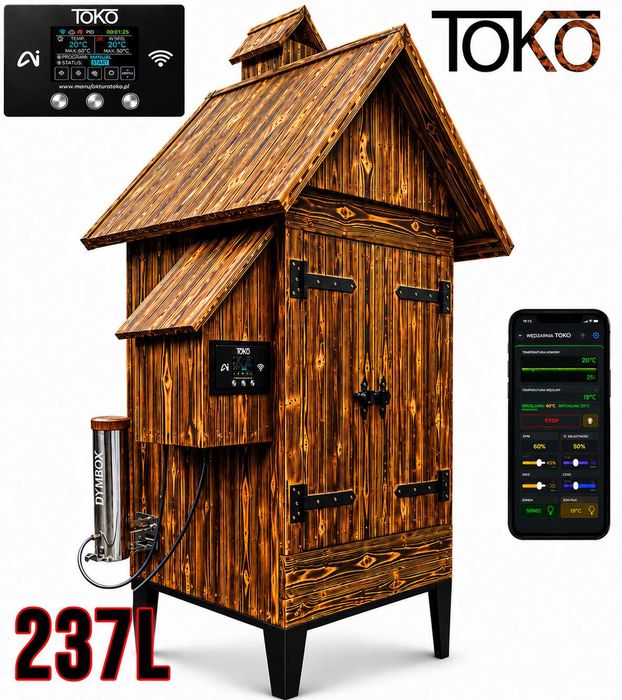Wędzarnia 237L Elektryczna Ocieplana | WiFi | Sterownik AI | Dymogenerator