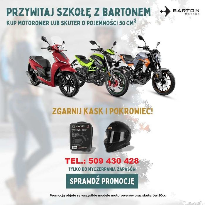 Barton SPRINT RS skuter 50 Tarnowskie Góry RATY NA TEL +KASK +POKROWIE