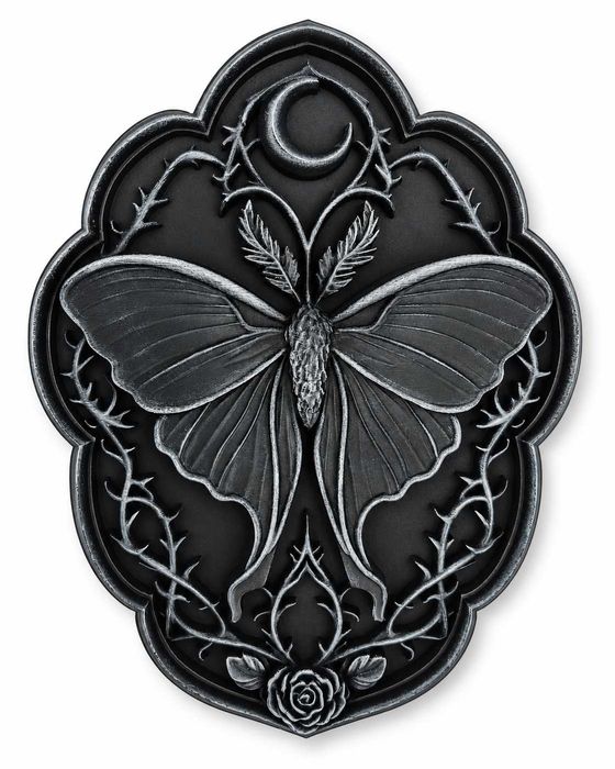 Moldura Gótica Mariposa e Lua – Decoração de Parede