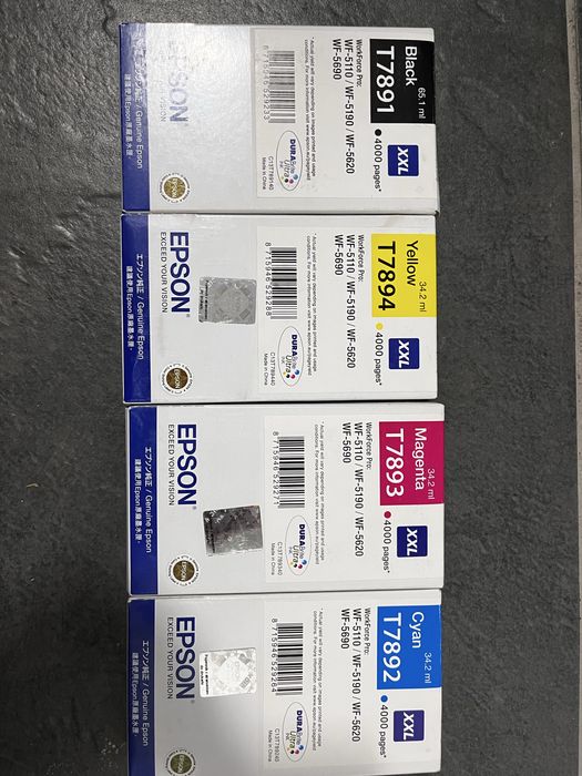 Epson tusze oryginalne XXL T7891 Black T7892 Cyan T7893 Purpurowy T7894 Żółty