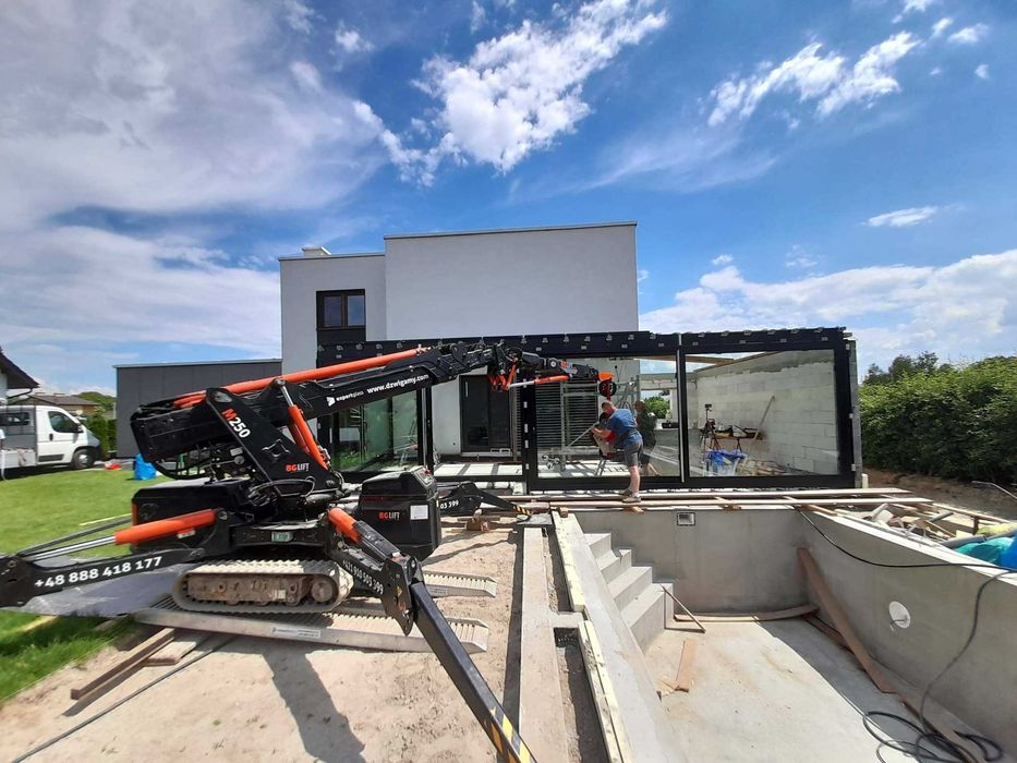 Mini Żuraw, BG LIFT M250, Dźwig, Pająk, Montaż - wynajem z operatorem.