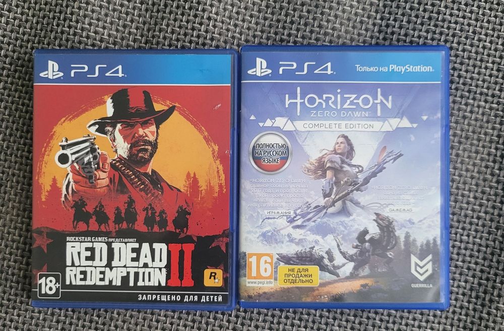 Ігри на ps4-5 Red Dead Redemption 2 та Horizon Zero Dawn.