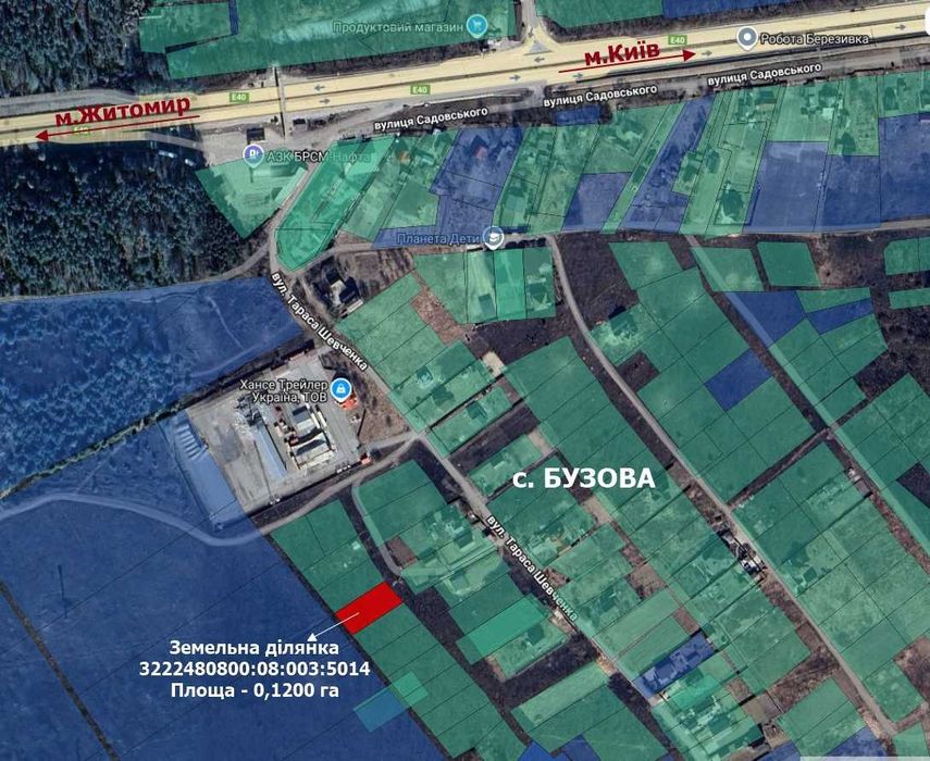 Продаж ділянки 12 соток, цільове - інд.садівництво,  с.Бузова