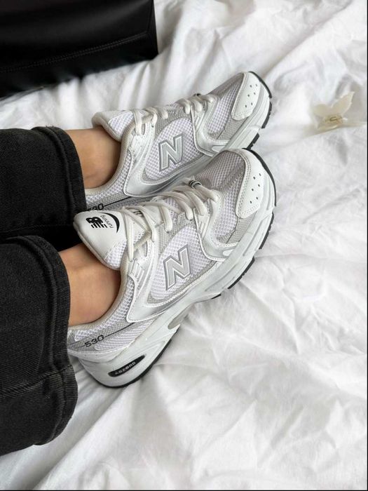 Кросівки New Balance 530 White Silver жіночі Нью Беленс білі шкіра сітка весна осінь | Женские кроссовки Нью Баланс белые 36 37 38 39 40