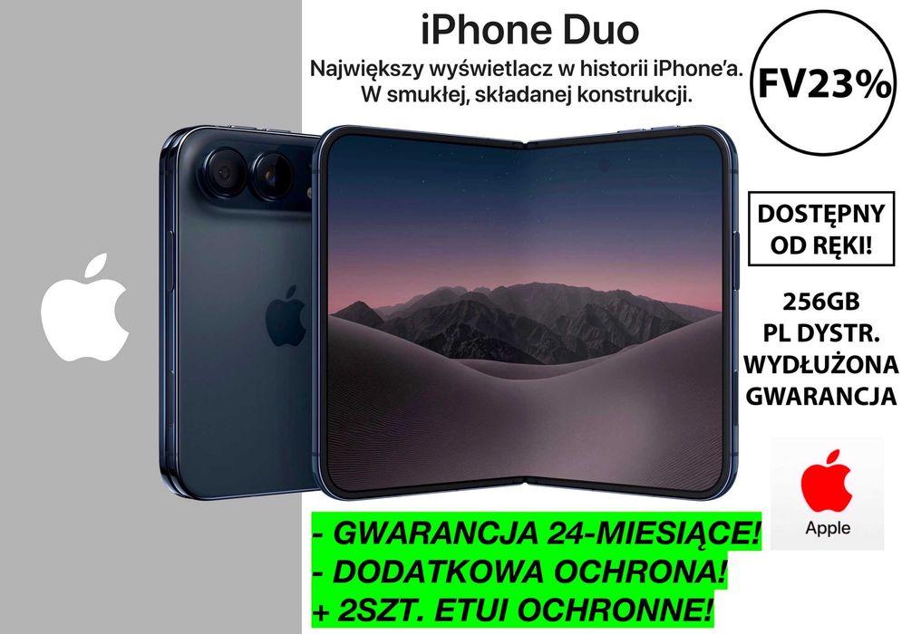 NOWY Apple iPhone Duo 256GB Night Sky PL + DODATKI GW-2LATA! FV23% - OD RĘKI!
