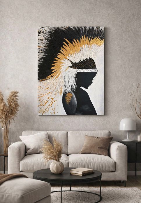 Інтерʼєрна картина з жіночим образом, сучасний стиль