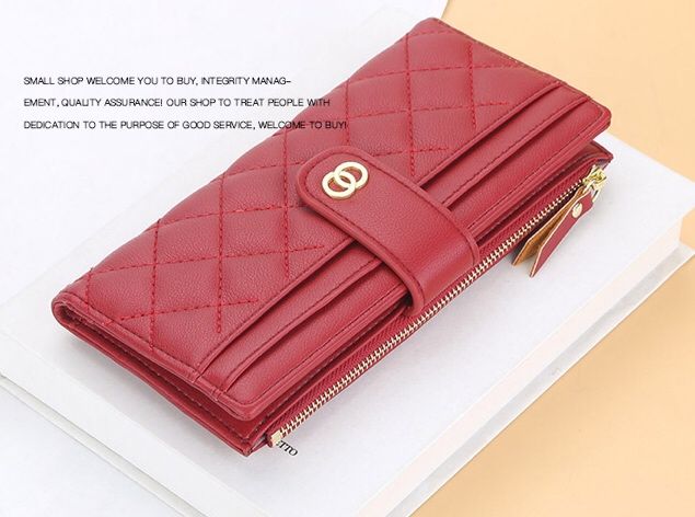 Жіночий гаманець шкіряний довгий червоний чорний женский кошелек