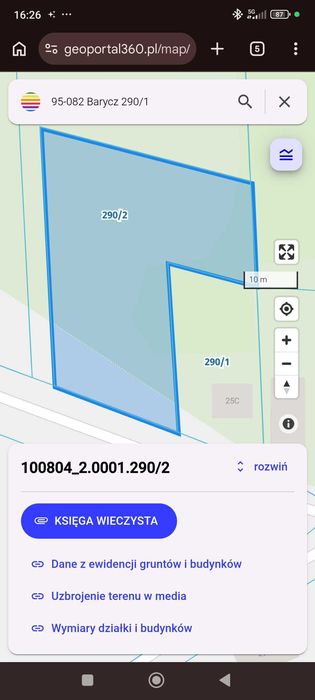 Działka 1013m2, 85 000zł Barycz 95-082 Dobroń
