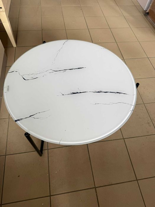 Stolik kawowy SEBA MEBLE CT-213 – biały marmur– POWYSTAWOWA