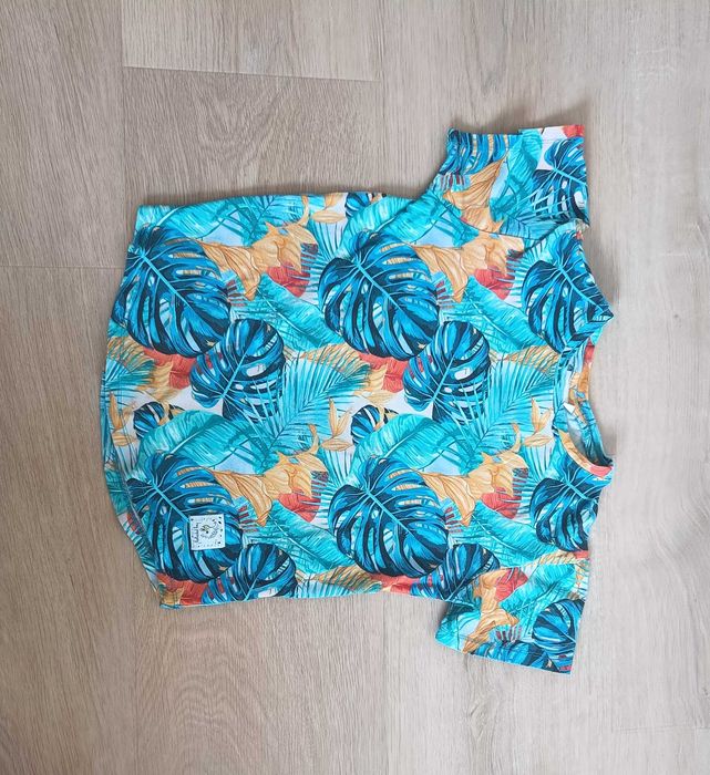 T-shirt Monstera Blue 128/134 Hey Popinjay
