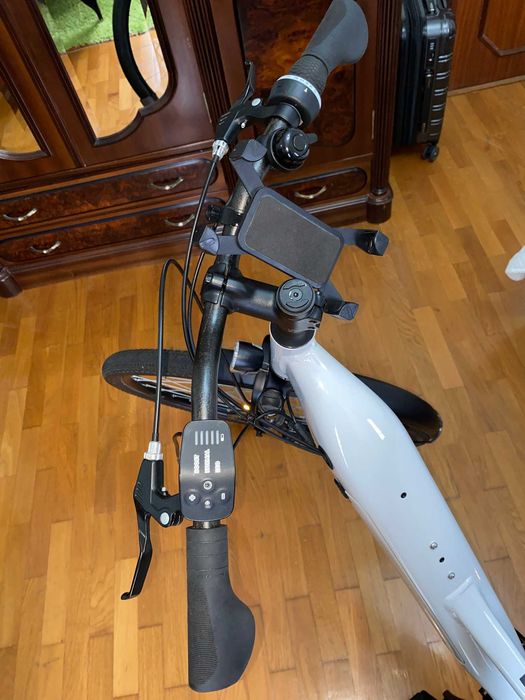 Bicicleta Elétrica ROCKRIDER E-ACTV 100 Cinzento-Pérola + Acessórios