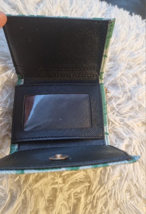 Portfel damski zielony złoty 11 x 8 cm