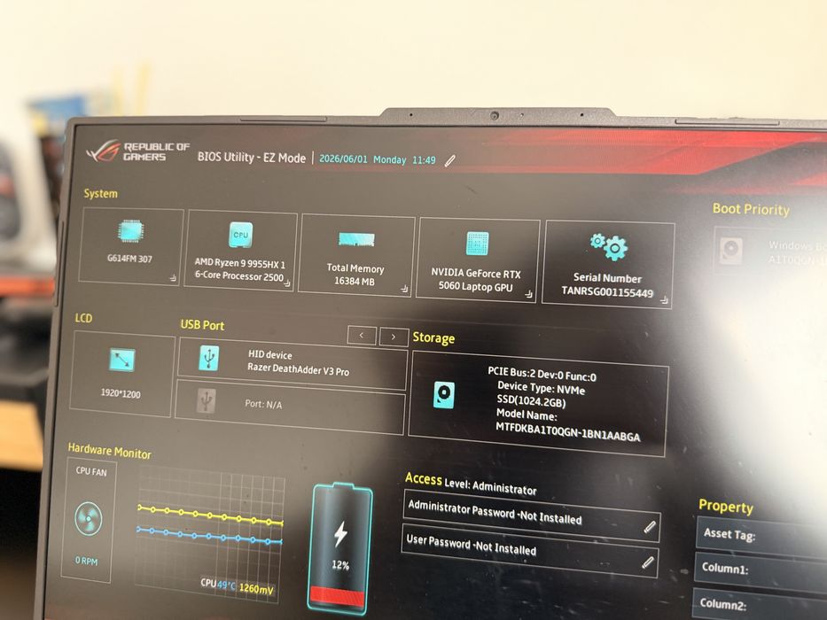 portatil asus rog strix g16 rtx 5060